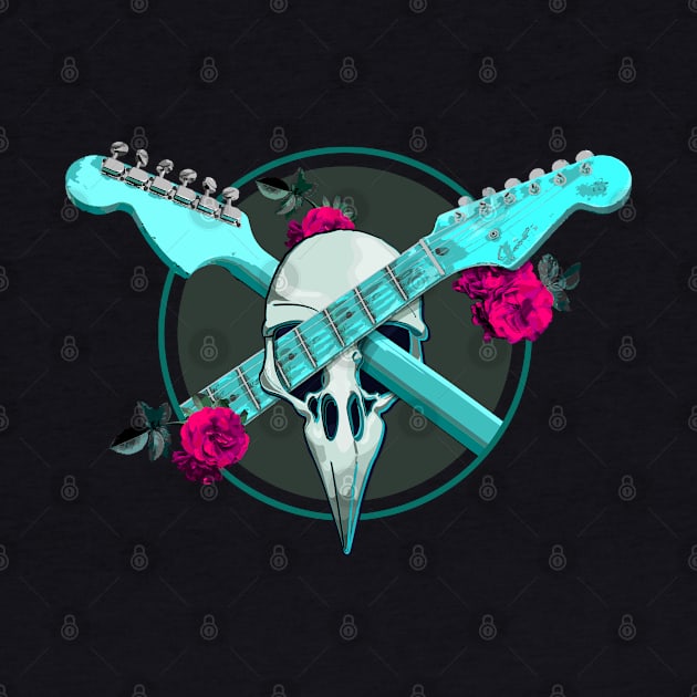 strat guitar and raven skull by Brash Ideas